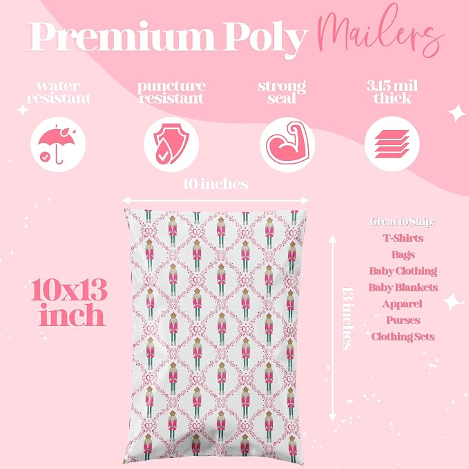 10x13 Designer Poly Mailer 100 Pack Heavy Duty Waterproof Self Seal Shipping - Image 3