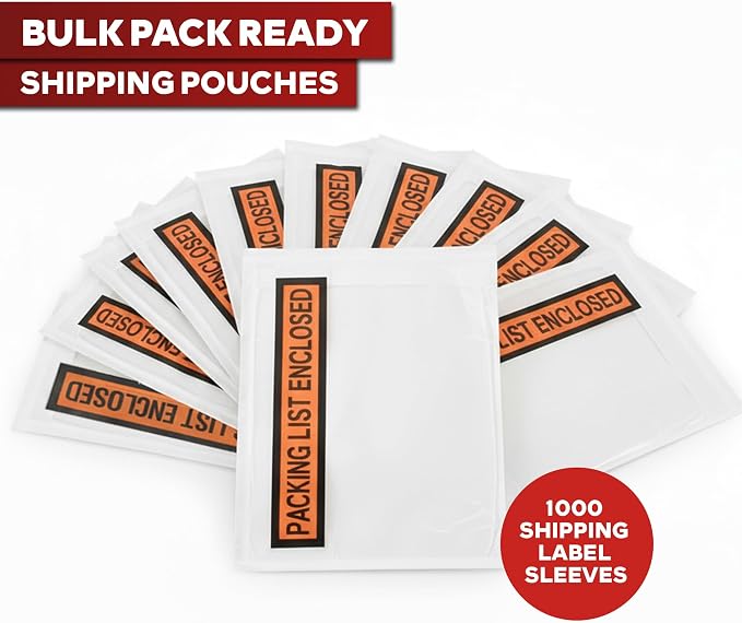 XFasten Packing Slip Pouches 4.5" x 5.5" Clear Enclosed Packing List Envelopes - Image 6