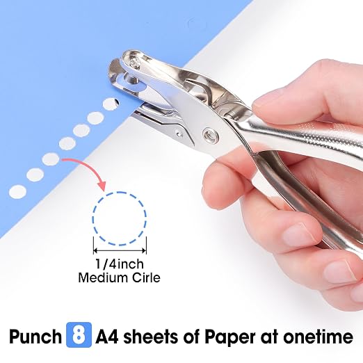 6 Pack Single Hole Punch, 1/4" Paper Hole Puncher - Image 2