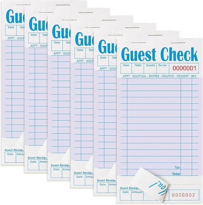 ZPARIK 6 Pack Purple Guest Checks Books by ZPARIK