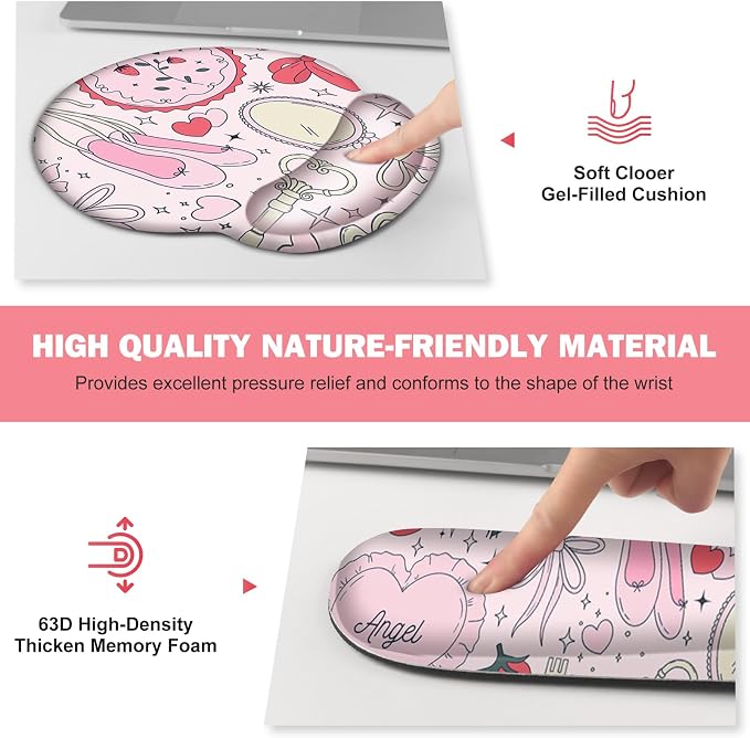 Gaming Mouse Pad, Large Desk Mat, Cute Desk Pad Protector, 4in1 XXL Mousepad + - Image 4