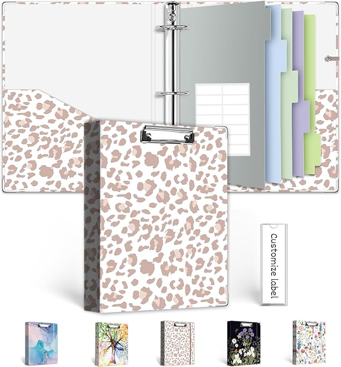 Mini 3 Ring Binder 1 Inch for 5.5"x8.5" Paper, Cute Small Three Ring Binders by BVSSX