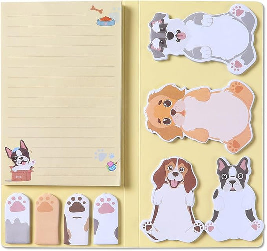 Hommie Cute Sticky Notes, Dog Sticky Notes Set Planner Dividers Self-Stick Notes Pads Animal Divider Tabs Bundle Writing Memo for Dog Lovers Office School Supplies-DeskLoop Office