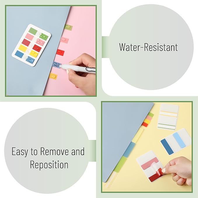 Mr. Pen- Colorful Index Tabs, 500 Pcs, 21 Sets, Sticky Page Markers for Notebooks, Binders and Books-DeskLoop Office