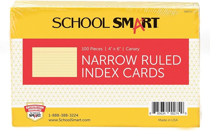School Smart Ruled Index Card, 4 x 6 Inches by SchoolSmart