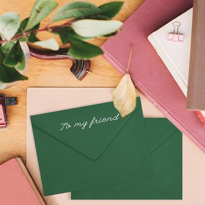 200 Pack Dark Green A7 Envelopes, Christmas Greeting Card Envelopes Self Seal - Image 2