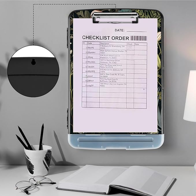 Clipboard with Storage, Storage Clipboard with Pen Holder, Heavy Duty Plastic - Image 4
