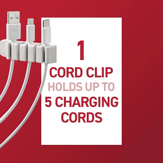 Command 5-Cord Clip Organizer, 4 Clips and 8 Medium Strips, 1 Clip Holds up to - Image 3