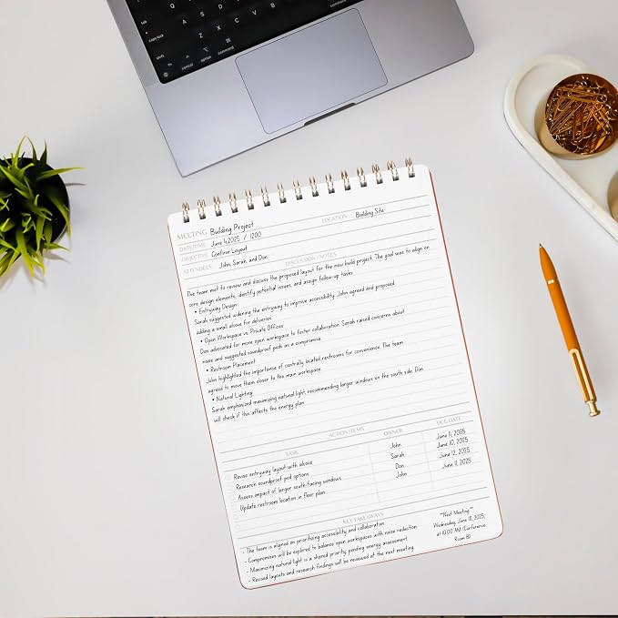 Merely Home | Meeting Notebook for Work | 8.25" x 11.75" | Project Planner | - Image 7