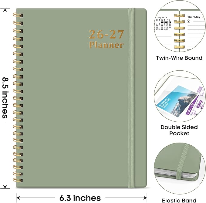 Planner 2026-2027, 6.3" x 8.5" Weekly and Monthly Academic Year Planner Calendar - Image 4