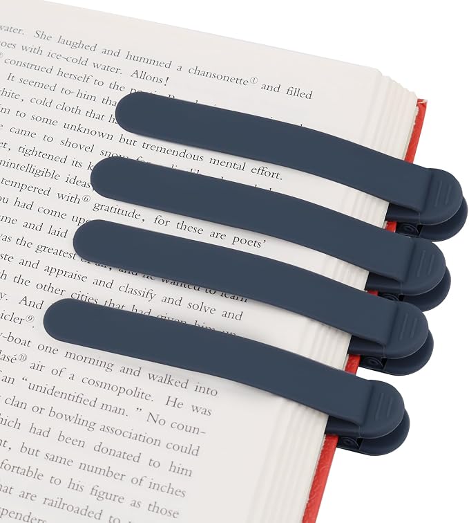 SMUK 4pcs Automatic Silicone Bookmarks by SMUK