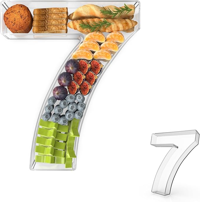 11" Acrylic Number Charcuterie Tray, Fillable Number Charcuterie Box by Tdsuco