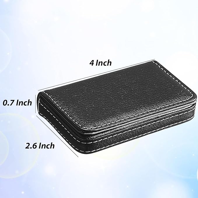 Outus 2 Pcs Business Card Holder, PU Leather Business Card Case Pocket Wallet - Image 2