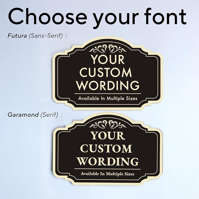 Custom Aluminum Outdoor Metal Sign, Personalized, Waterproof, Design 2 Black - Image 9