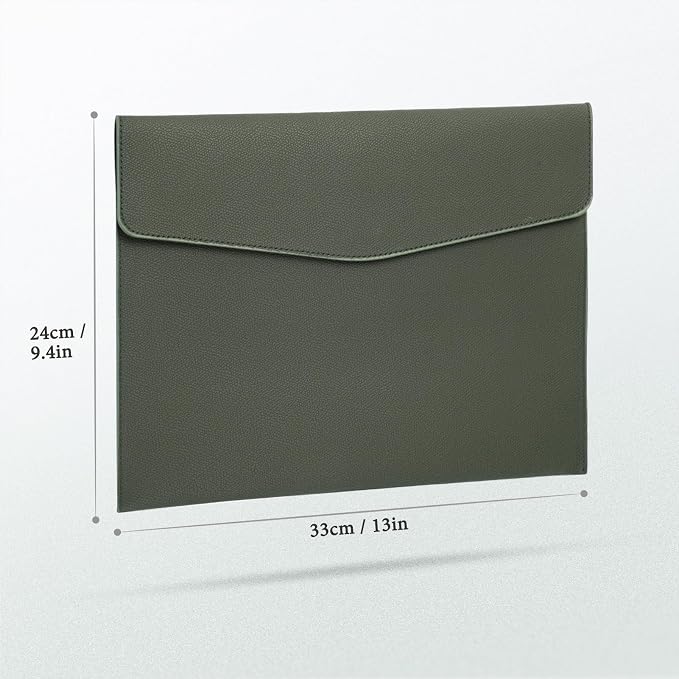 FYY File Folder, PU Leather A4 Document Holder File Organizer Filing Envelope - Image 3