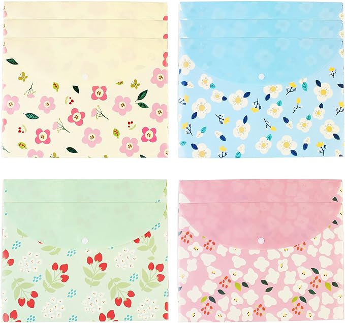 10 pcs Style Floral Printed A4 Paper Document File Folder Poly Envelopes - Image 3