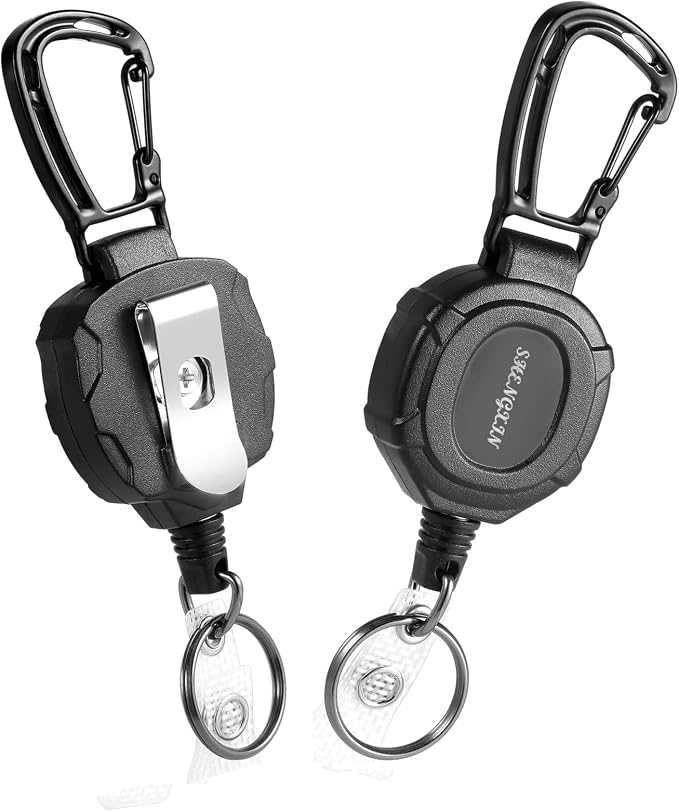 SHENGXIN 2 Pack Retractable Keychain Heavy Duty Carabiner Badge Holder - Image 2
