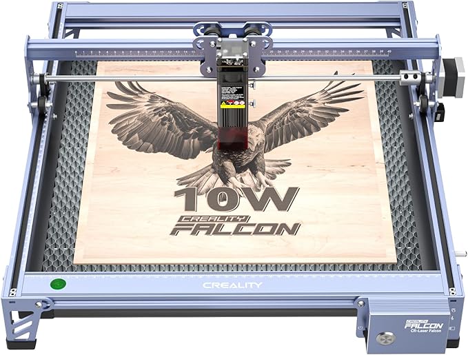 Creality Falcon 10W Laser Engraver, with Honeycomb Laser Bed 500x500mm, 10000mm/min, 72W High-Precision Laser Cutter for Wood, Acrylic, Pre-Installation and Out-of-The-Box-DeskLoop Office