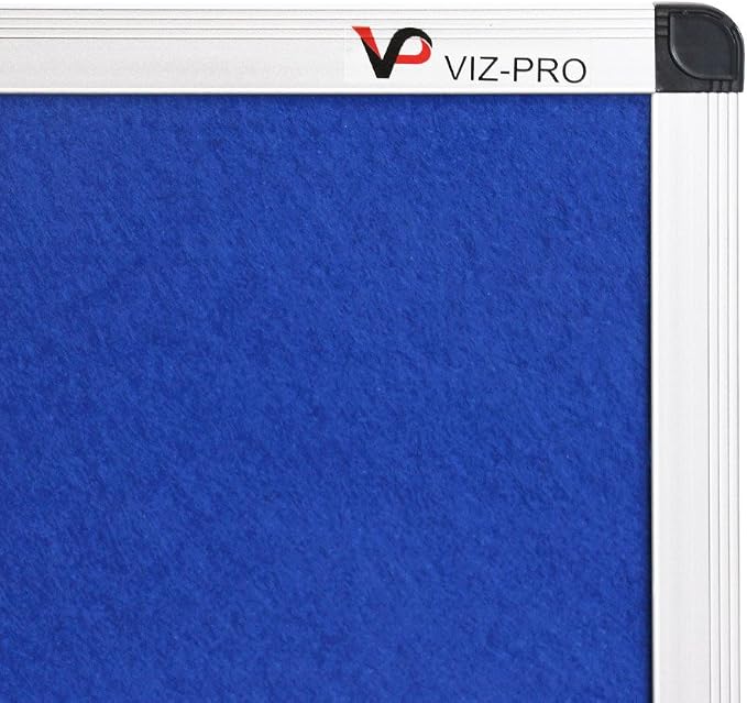 VIZ-PRO Notice Board Felt Blue, 60 X 48 Inches - Image 2
