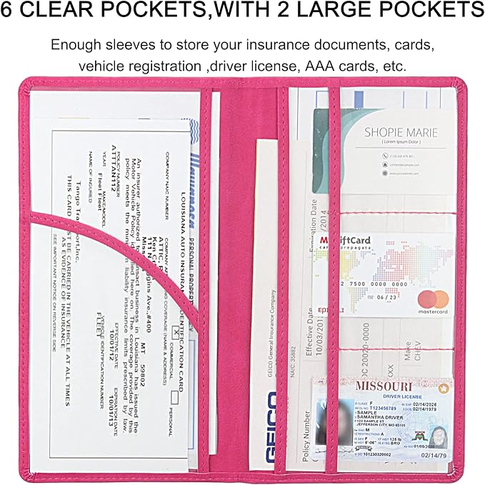 LumiMokki Premium Car Registration & Insurance Card Holder - Image 4