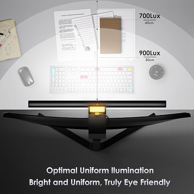 Quntis Monitor Light Bar with Remote, 16.7'' Eye Care No Glare Computer Light - Image 3