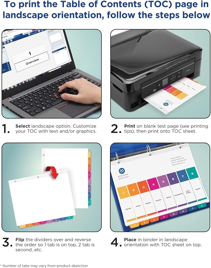 Avery 1-31 Dividers for 3 Ring Binders, 31 Tabs per Set, Customizable Table of - Image 7