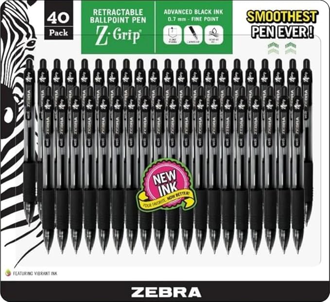 Zebra Z-grip Ballpoint Pens, Fine Point 0.7mm by ZebraPen