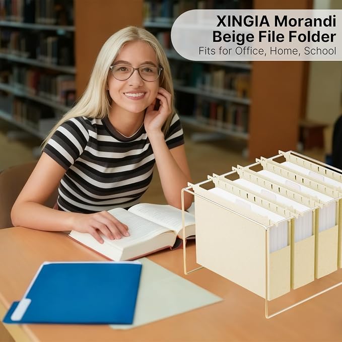 XINGIA Plastic Hanging File Folders, Letter Size File Cabinet Folders, Heavy - Image 7