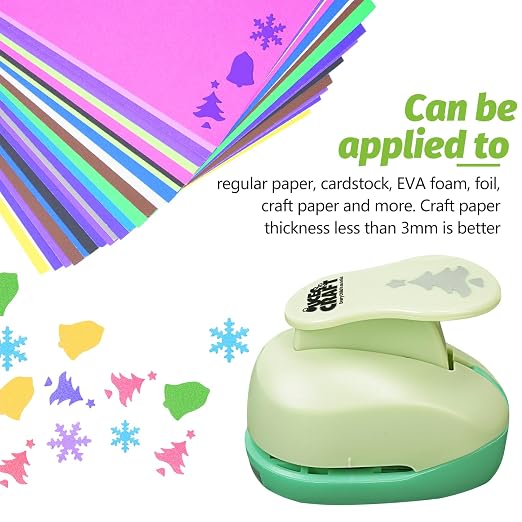 UCEC Hole Punch 1 Inch Craft Christmas Snowflakes Bells Shapes 30 Pieces Hole - Image 4