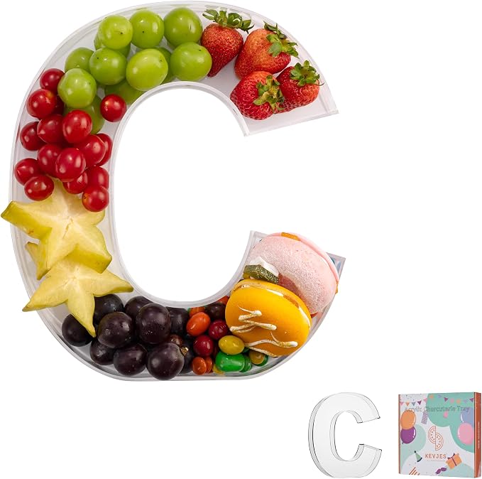 11" Clear Acrylic Letter & Number Charcuterie Tray-Reusable Fillable Alphabet by kevjes