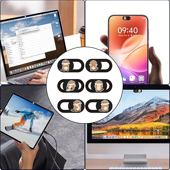 6Pcs 6 Styles Otter Cute Laptop Camera Cover Privacy Guard Accessories - Image 5