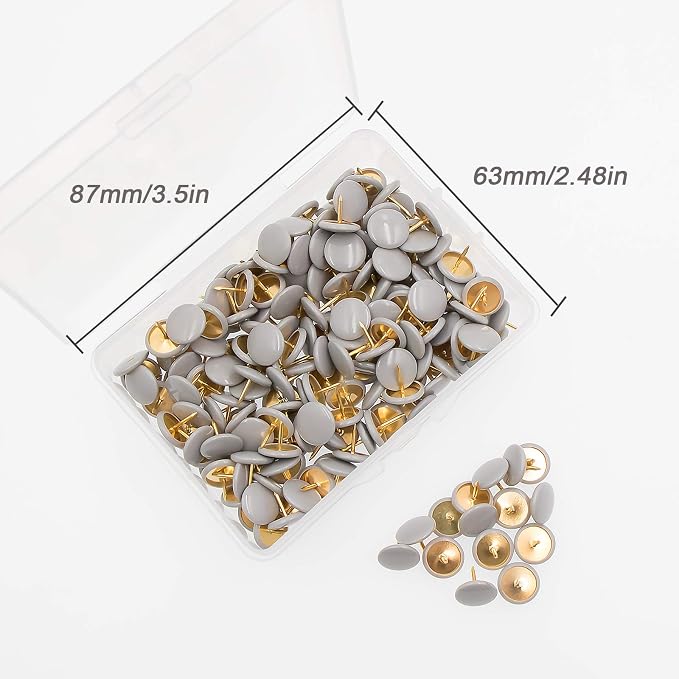 VAPKER 200 PCS Thumb Tacks Gray Plastic Round Head Thumbtacks - Image 3
