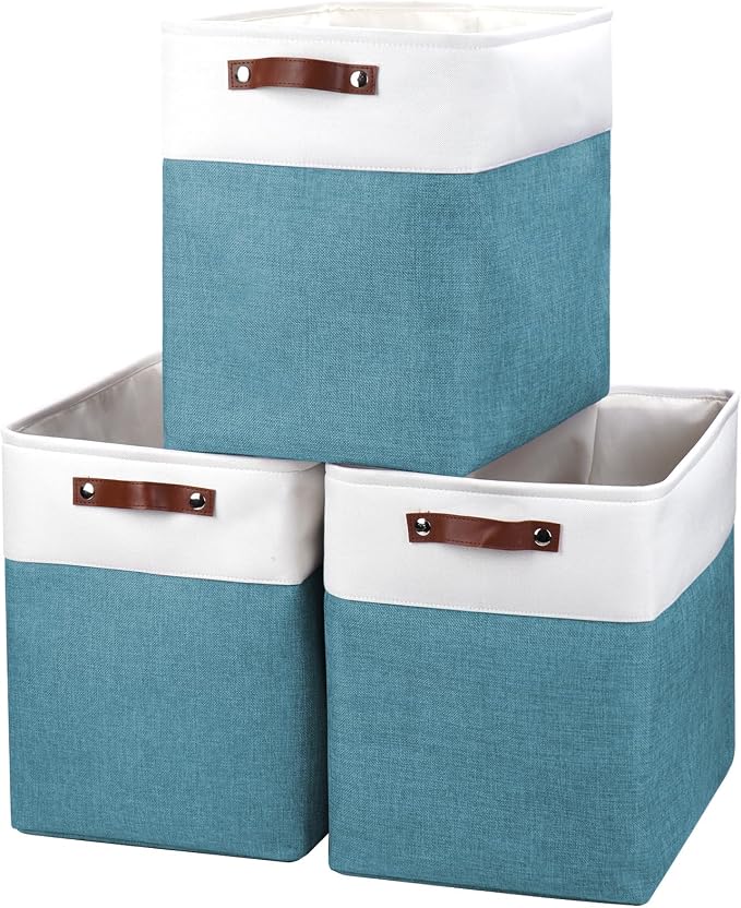 Bagnizer Large Fabric Storage Baskets | 50L Storage Bins, Decorative Linen by Bagnizer