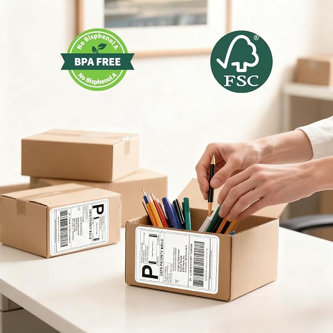 100 4x6 Thermal Labels 100/Stack, HUOJI Shipping Thermal Labels 4x6 Fanfold - Image 6