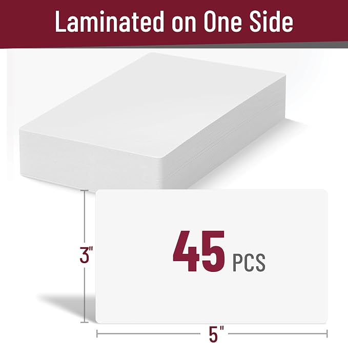 Mr. Pen- Dry Erase Index Cards, 45 Pack, Laminated on One Side | Blank Note - Image 2