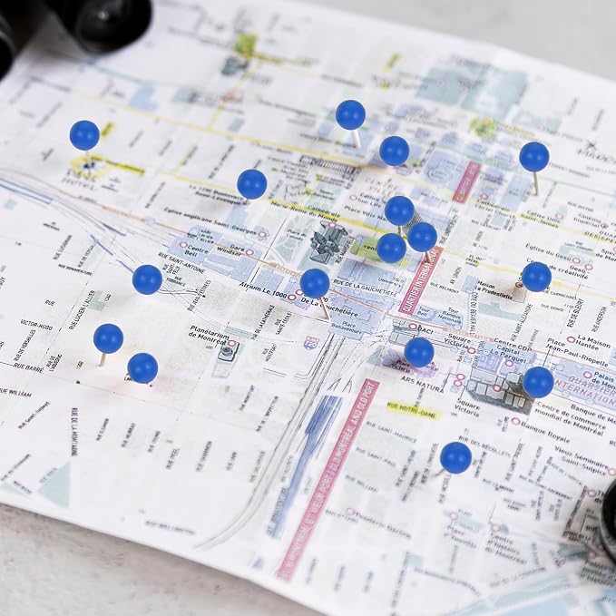 200 PCS Blue Push Pins for Map, Small Round Head Map Pins for Travel Map - Image 5