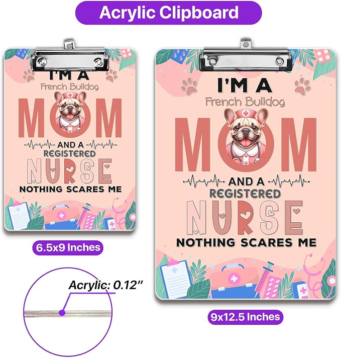 I'm a French Bulldog Mom and a Registered Nurse Nothing Scares Me Acrylic - Image 5