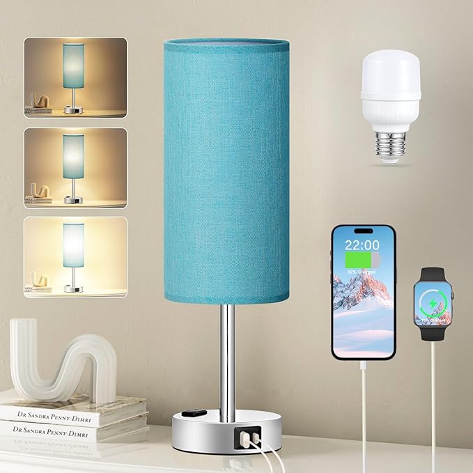 Fenmzee Turquoise Nightstand Table Lamp by Fenmzeelighting