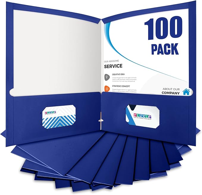 BIBRADAA® 100 Packs Blue Folders, Paper Folder Surface by BIBRADAA