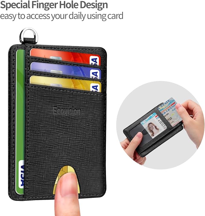 Slim Minimalist Front Pocket Wallet, RFID Blocking Credit Card Holder Wallet - Image 6