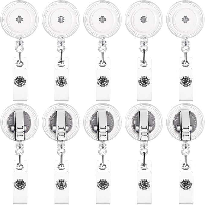 Zonon 50 Pcs Retractable Badge Holder Reels by Zonon