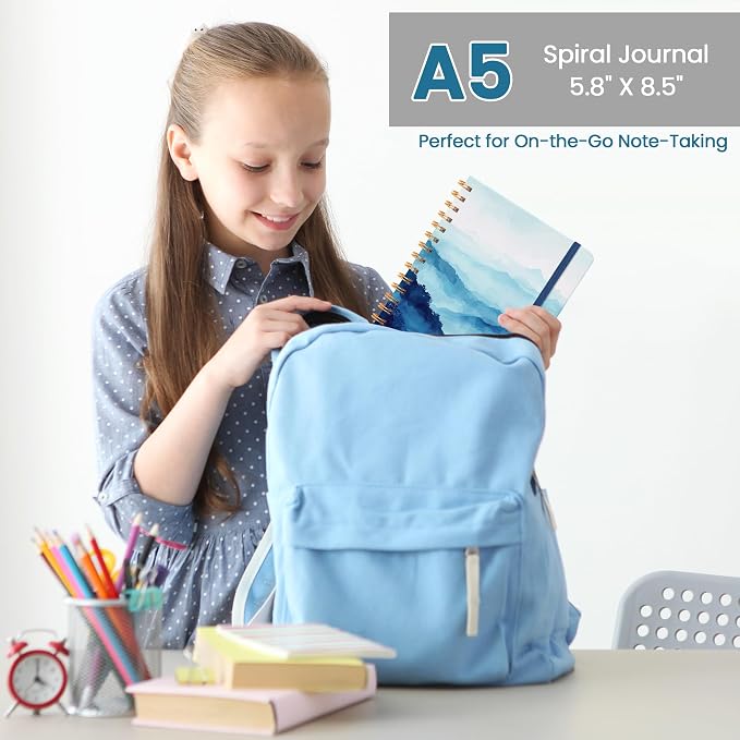CICPAP Lined Spiral Journal Notebook, A5 College Ruled Notebook - Image 6