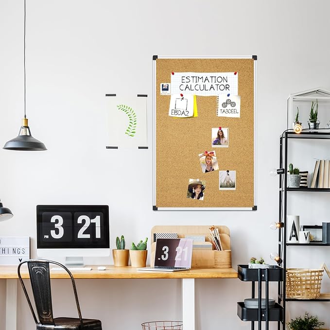 XBoard 24 x 18 Inch Wall-Mounted Office Cork Board, Notice Bulletin Board - Image 5