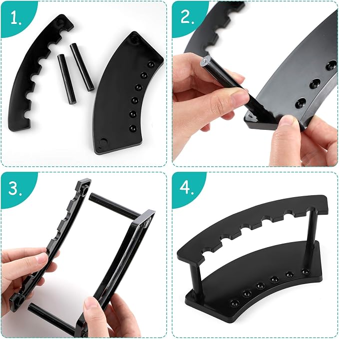 Tinlade 2 Pieces Plastic Pen Holder Stand Display Rack 6-Slot Pen Makeup Brush - Image 3