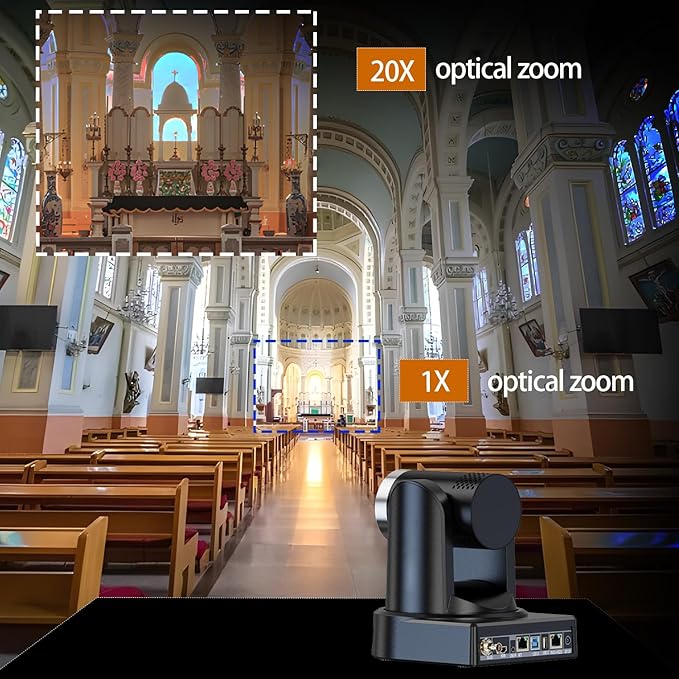 4K PTZ Camera with 20X Optical Zoom & AI Auto Tracking, HDMI/SDI/USB3.0/RJ45 Multi-Interface for Live Streaming, Video Conference & Church Events, vMix/Zoom/OBS Compatible-DeskLoop Office