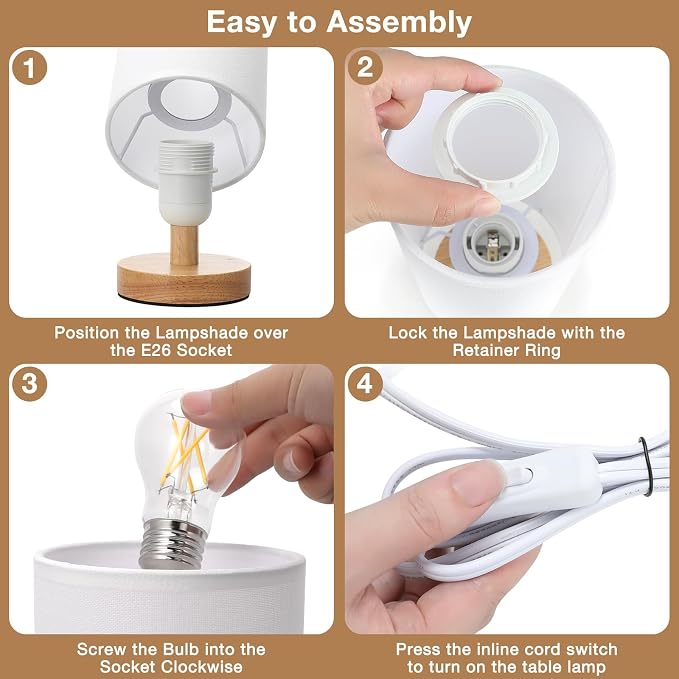 Fenmzee Small Table Lamp for Bedroom - Image 8