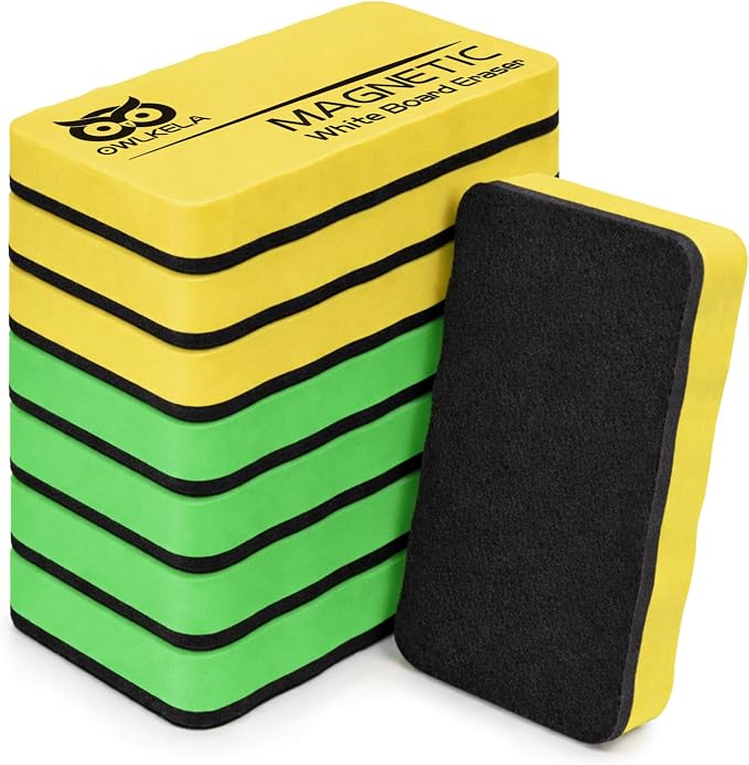 OWLKELA 8Pcs Dry Erase Erasers, Magnetic Whiteboard Eraser by OWLKELA