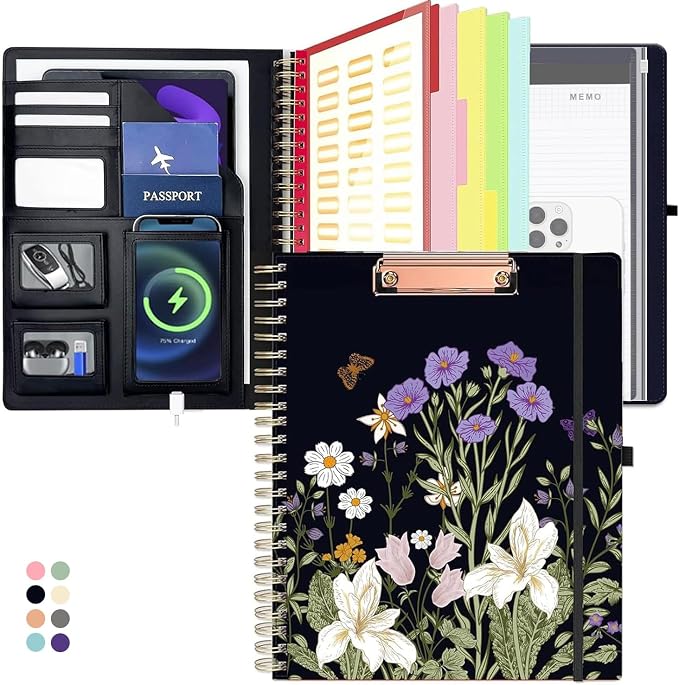 Foldable Spiral Clipboard Folio by KLLVE