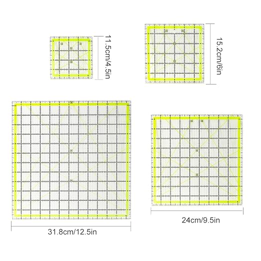 UOOU 4 Pack Quilting Ruler, Quilting Ruler Quilting Templates Fabric Cutting - Image 4