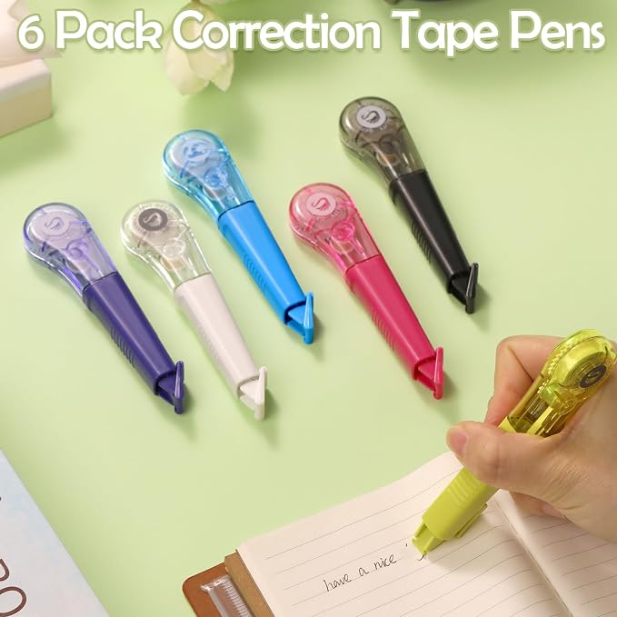 auroray 6 Pack Pen-Style Correction Tape Pens, 19.69ft Each Comfortable - Image 7